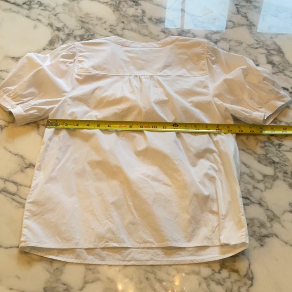 NWT J. Crew Factory Women’s Sz Small Poplin Short Sleeve Top in White / CA201 - Picture 6 of 6